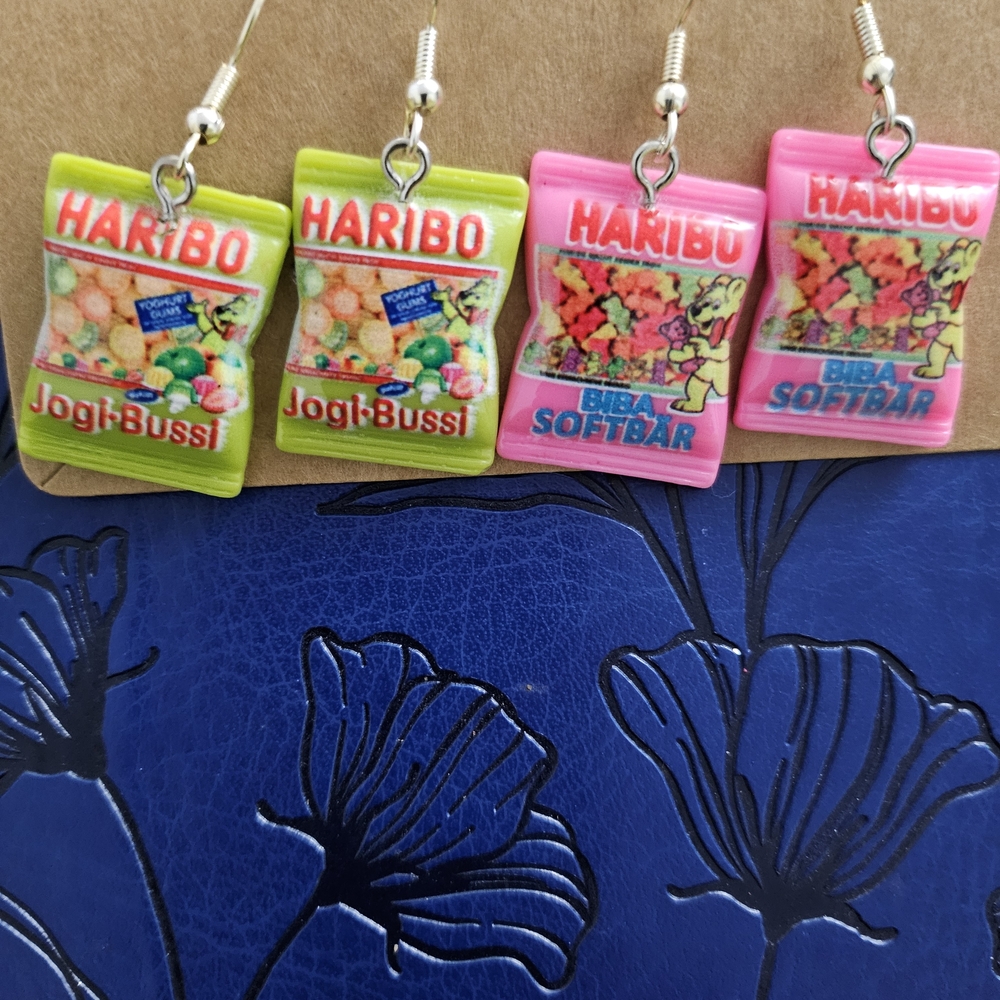 HARI Vibrant Pink and Green Candy Earrings